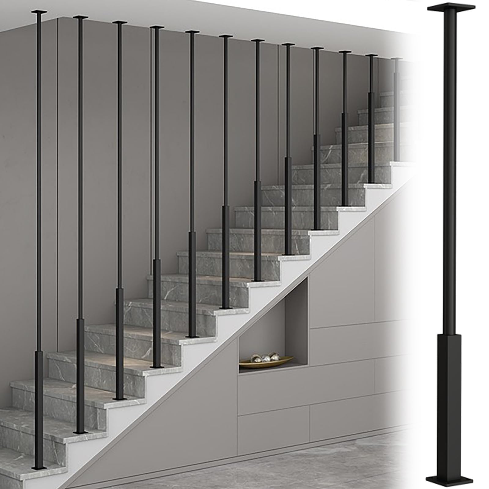 Poteau d'escalier réglable fer forgé pour garde-corps de couloir et main courante
