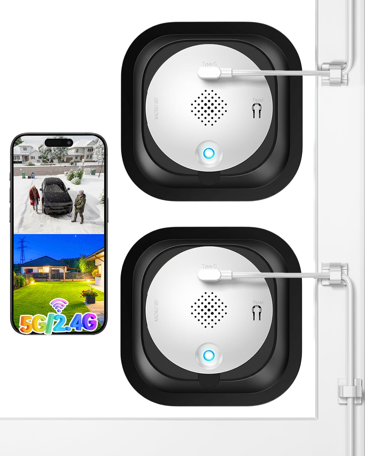 SYMYNELEC 5G&2.4G Window Cameras for Home Security: Indoor Camera for Outdoor Monitoring with 2K Full Color Night Vision Motion Person Vehicle Detection Easy Installation (Upgraded with Tilt Mount) — view 12