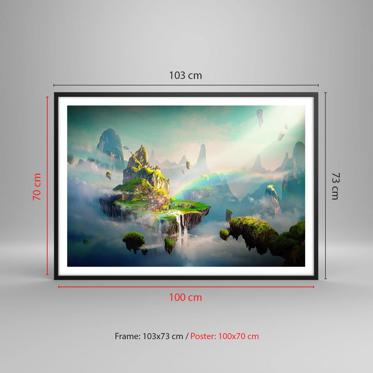 ARTTOR Poster Cadre Noir 100x70 cm Affiche Fantasy Paysages - 3469 - P2B