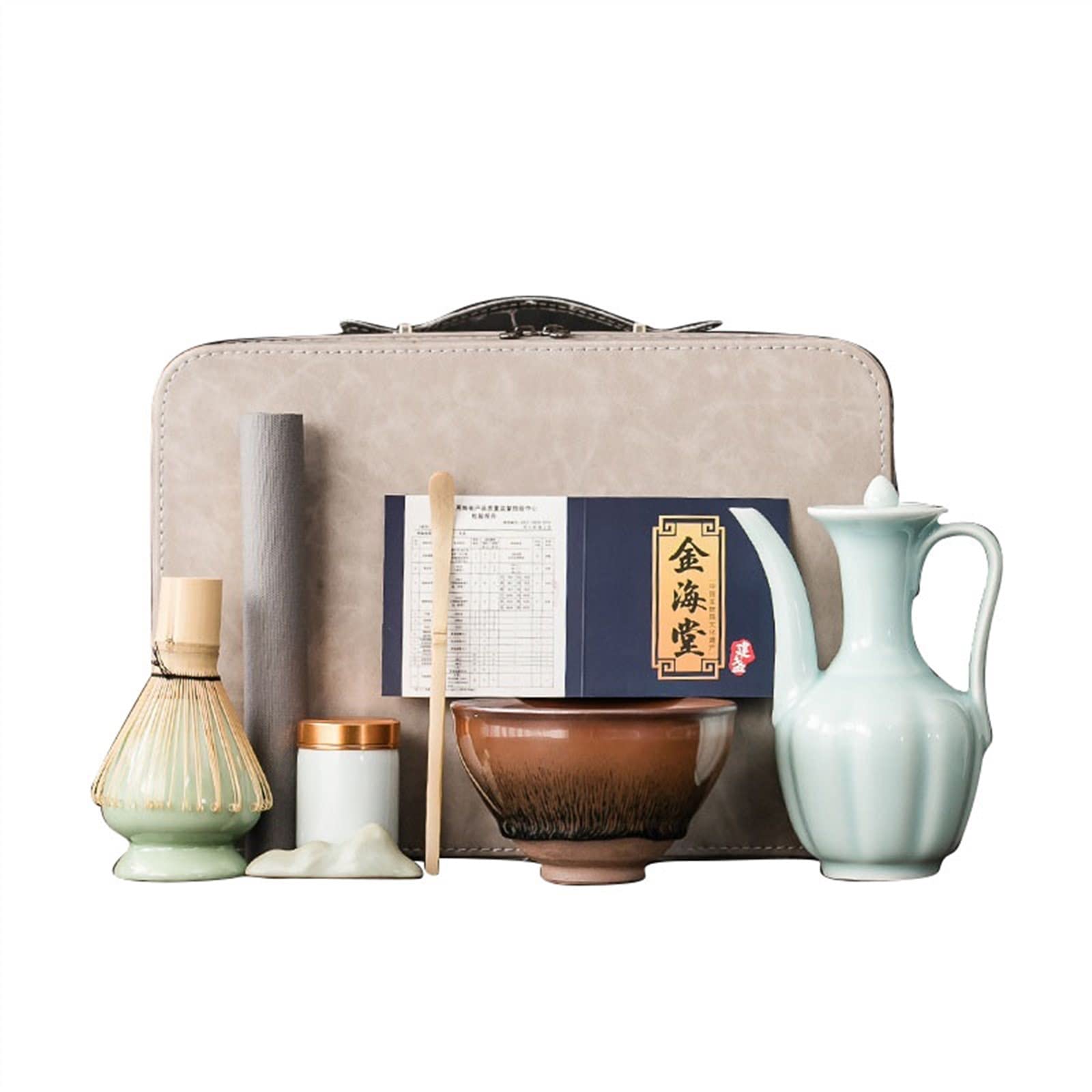 8 Stück Matcha Set Matcha Schale, Besenhalter, Teelöffel, Teesieb, Tee-Party, Matcha Besen Set, Japanisch Matcha Tee Set Traditionell Zubehörteil (Color : A-Model)