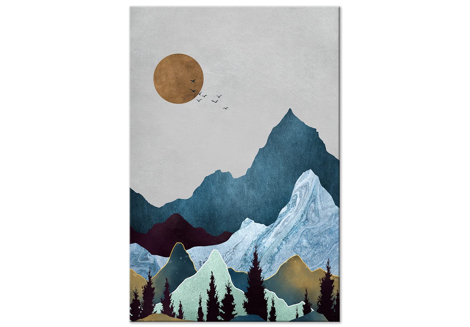 murando Cuadro Acústico Nordic Style 60x90 cm espuma acústica absorbe | sonido aislamiento lienzo de 1 pieza Impresión Artística Decoración de Pared Boho mármol Paisaje