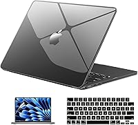 Vista 88 de EooCoo Funda compatible con MacBook Air de 15 pulgadas M5 2026 2025-2023 Release M4 M3 M2 modelo A3448 A3241 A3114 A2941, carcasa rígida de negro