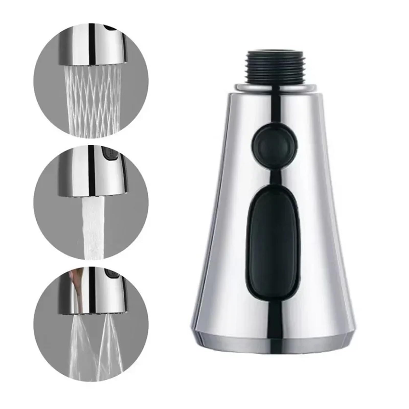Ugello di ricambio universale ad alta pressione per rubinetto della cucina estraibile per lavello del bagno, finitura nera, argento oro (SL-22)