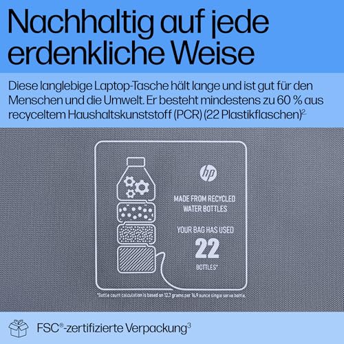 HP Everyday 16 Zoll Laptop-Aktentasche – Wasserabweisend, Vielseitig mit Abnehmbarem Schultergurt und Trolley-Gurt, 12L Fassungsvermögen, Odyssey Grau