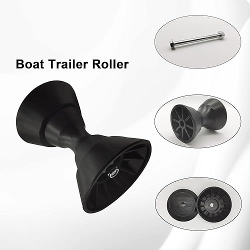 Miniatura 9 de Ensamblaje de rodillo de campana de arco de remolque de barco de 4 pulgadas con eje de 12 pulgada para soporte de 4 pulgadas, poliuretano