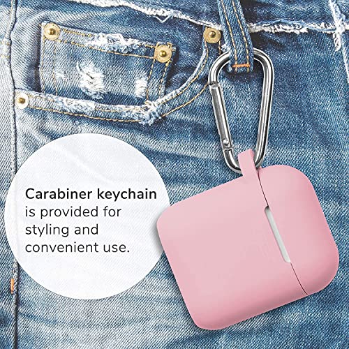 Image of CARE CASE Compatible for Boat Airdopes 131 | 138 Protective Silicone Case Cover Dust-Proof Shockproof Case Cover with Hook (Cover Only) (Light Pink)