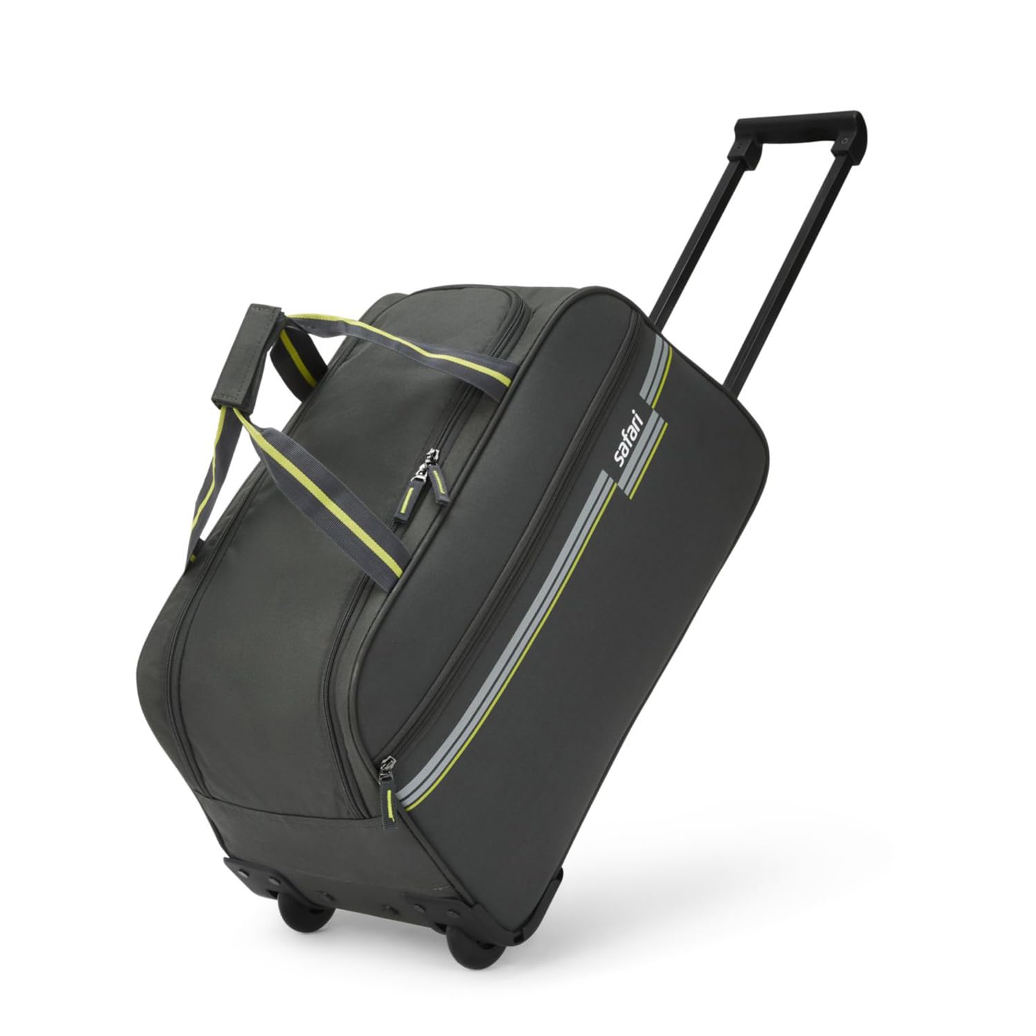 safari Sprinter 55cm Cabin Size Duffle Trolley Bag, Soft Polyester Carry on Luggage, 2 Wheel Travel Duffle Bag for Men & Women, 5 Years Warranty, Duffle Trolley Bags for Travel, Grey-picture-12