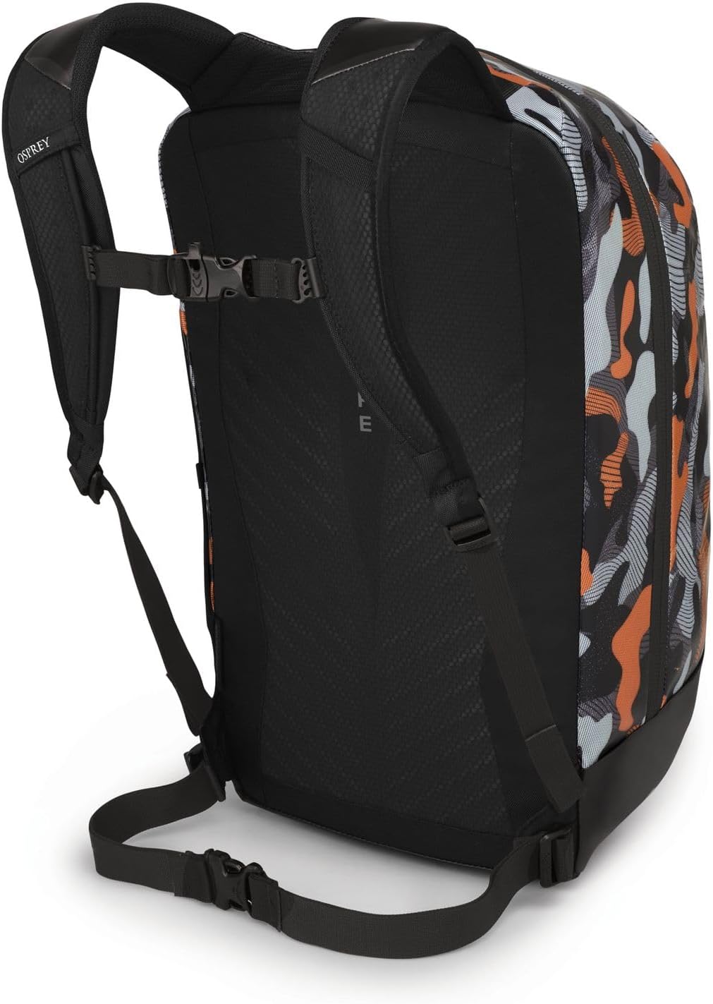 Osprey Transporter Panel Loader Laptop Backpack, Black/Orange Camo