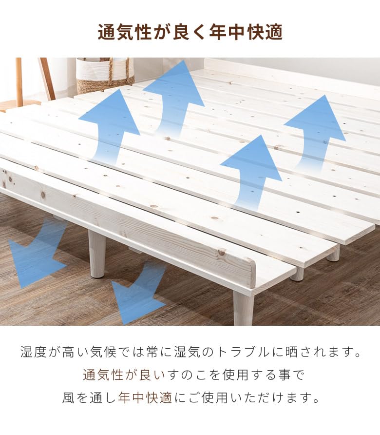 Amazon｜未来商会 ベッドフレーム ワイドクイーン ローベッド すのこ 
