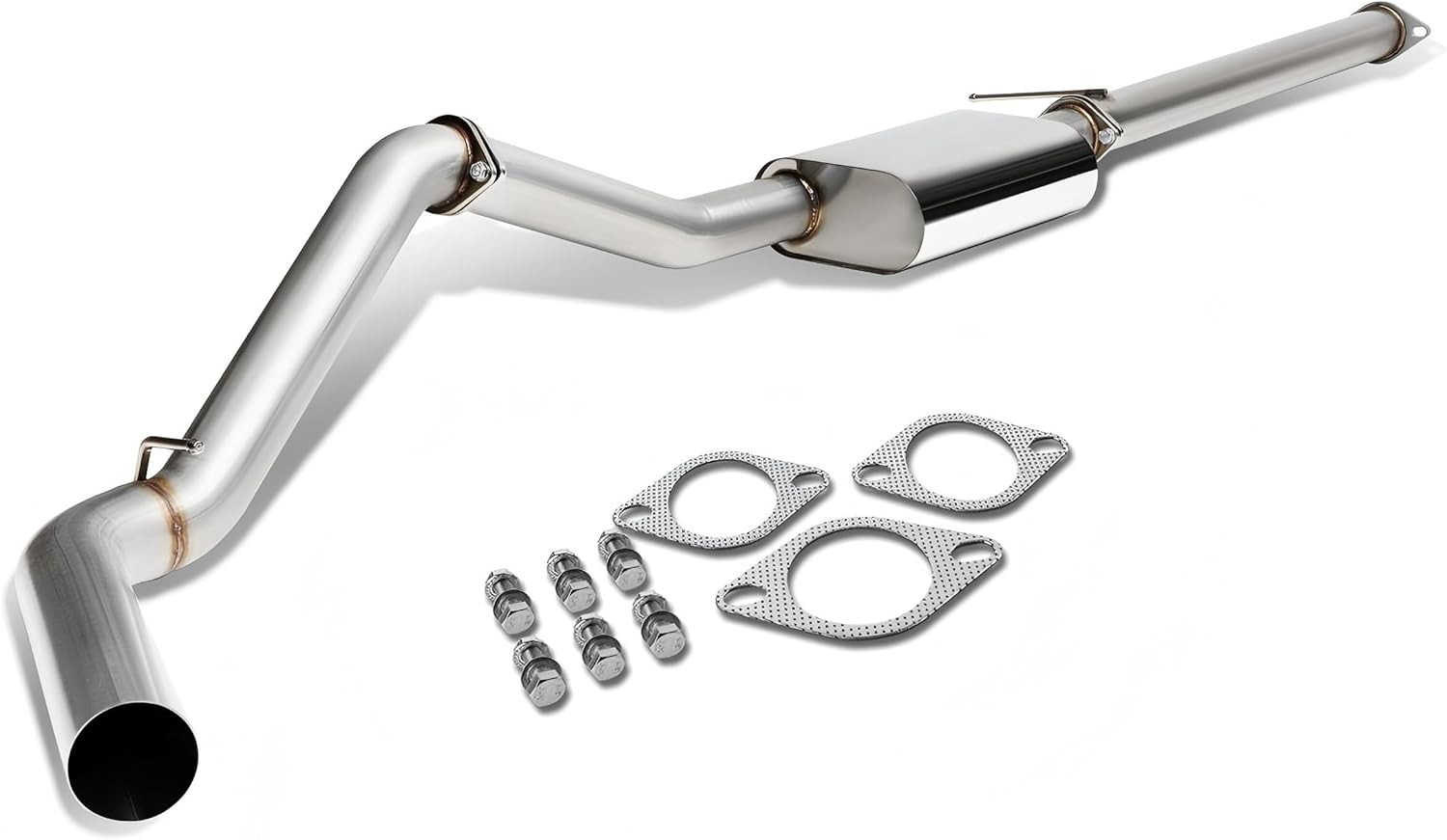 Stainless Steel 3" Inlet Cat Back Exhaust System with Single Muffler Compatible with 1996-1999 Chevy Tahoe/GMC Yukon 5.7L V8