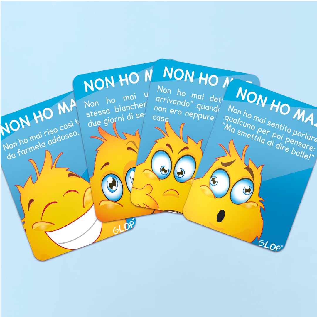 GLOP Non Ho Mai – Gioco da Bere e di Carte Divertente per Feste | Portatile Party Game per Amici e Amiche | Regalo Natale | Amico Invisibile per Lei e Lui