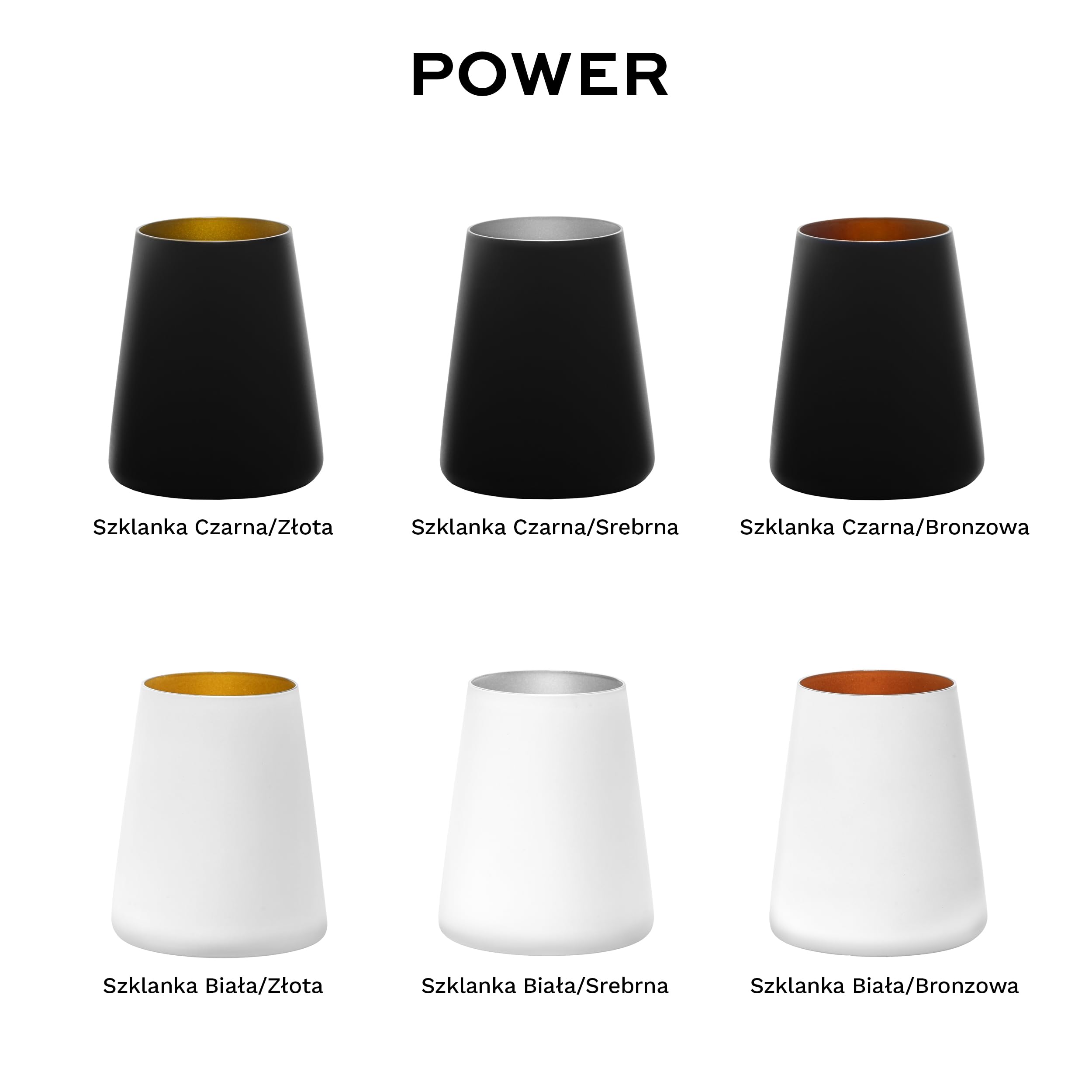Stölzle Lausitz Kubki Białe/Złote Power Zestaw 6 szt., 380ml – Nowoczesne Szklanki do Wody, Wina, Drinków & Soków – Kryształowa Wysoka Jakość – Zmywarka & Odporność na Uderzenia, Made in Germany
