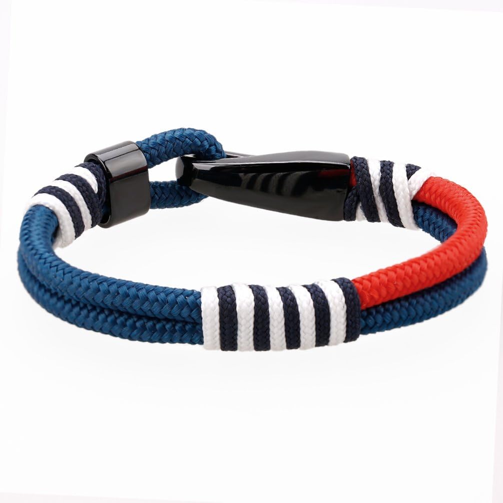 MEITS Nautical Rope Bracelet with Stainless Steel Anchor and Colorful Rope-Anchor Bracelet-Unisex Bracelet-Sailor Bracelet - Great Jewelry Gift Idea for Men & Women (21.5)