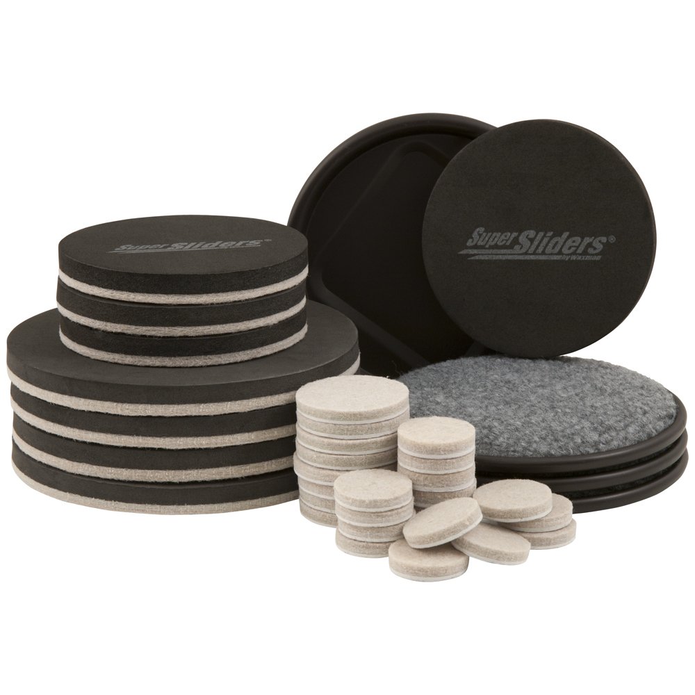 Super Sliders Moving Kit Combo Pack Reusable Furniture Movers and Felt Pads for Hardwood Beige 36 Pack