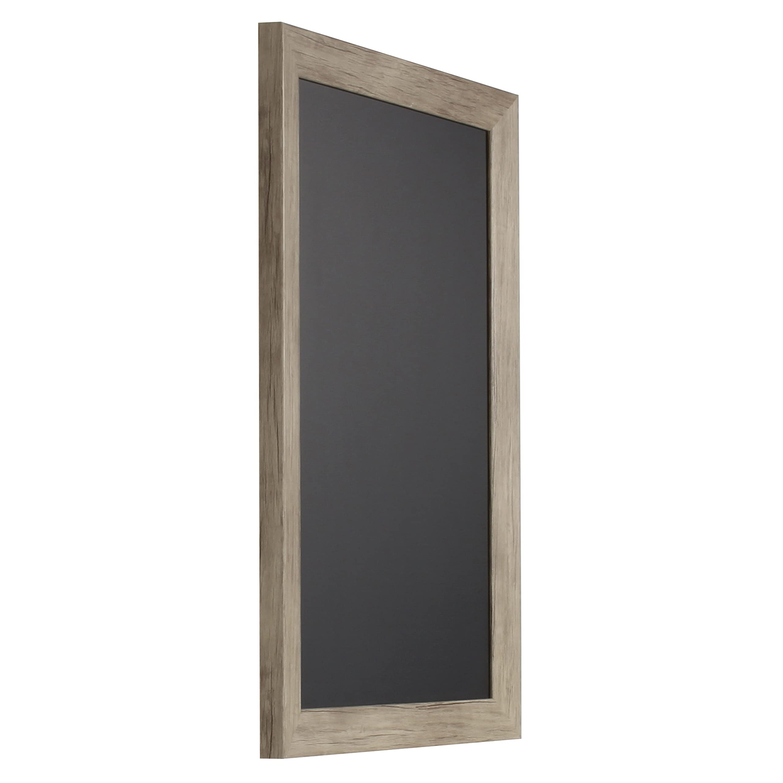 DesignOvation Beatrice Framed Magnetic Chalkboard, 18x27, Rustic Brown