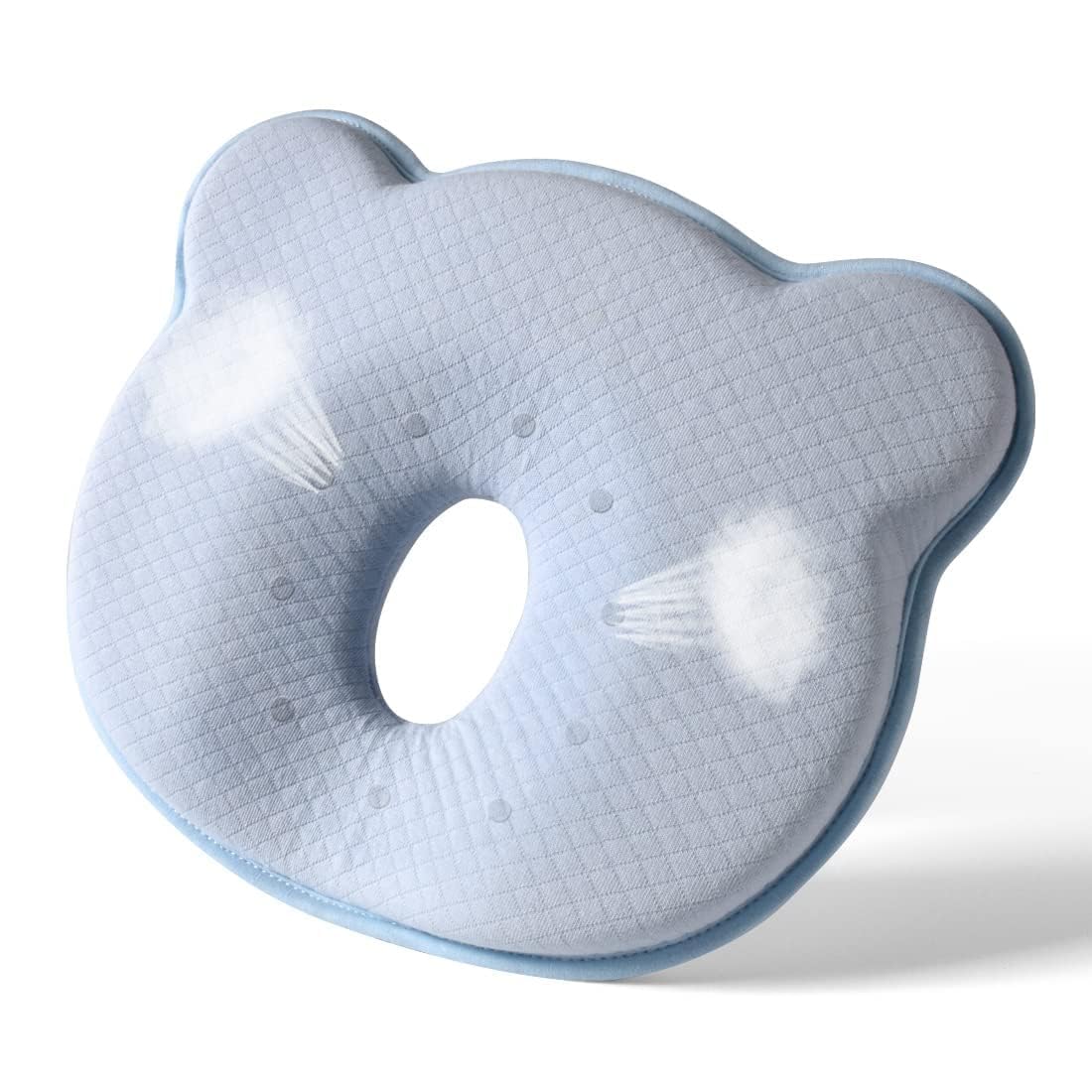 Memory Foam Baby Pillow,Cute Cartoon Bear Soft and Cozy Pillow, Breathable Bedding Set for Infants for Small Boys and Girls Prevent Flat Head