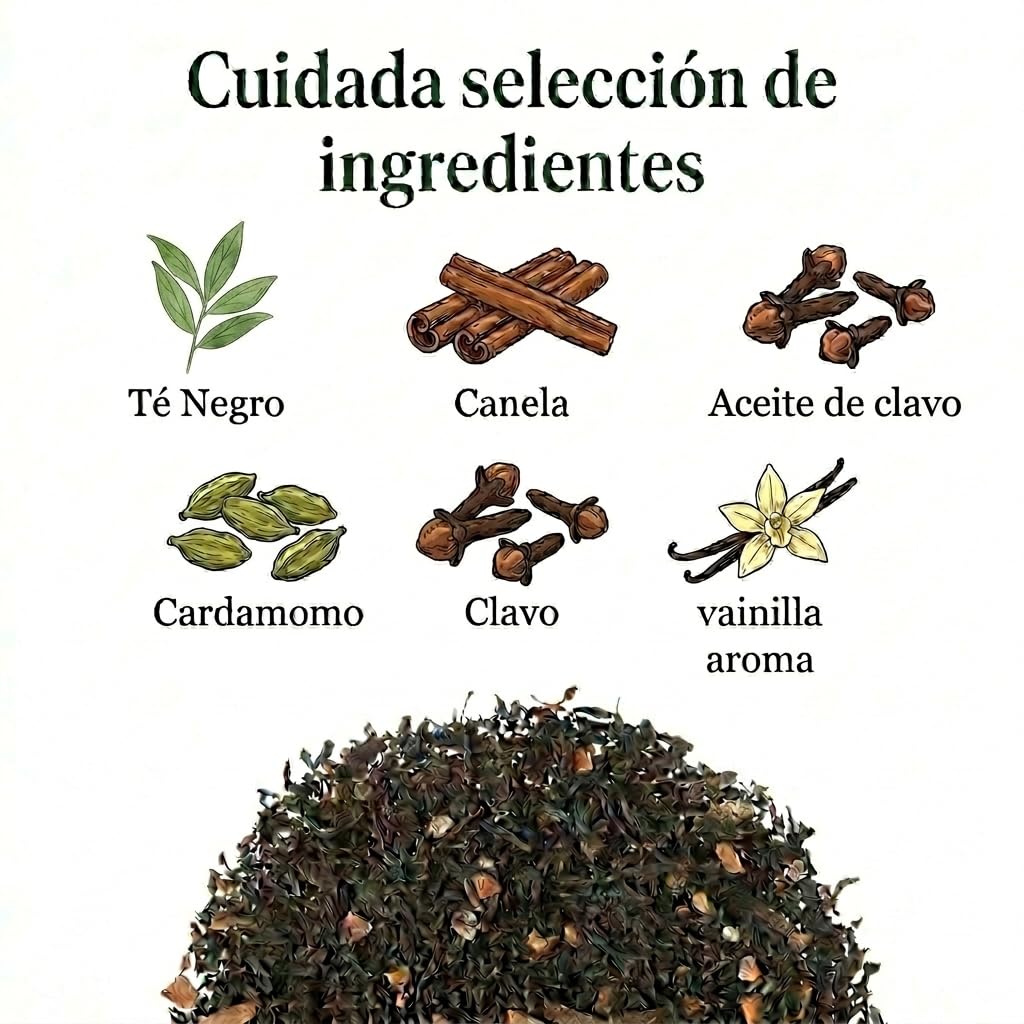 TEA SHOP - Té Negro Pakistani 250g - 125 Tazas - Formato a Granel - Black tea - En Hojas - Con Especias de Oriente - Antioxidante y Energizante — view 3