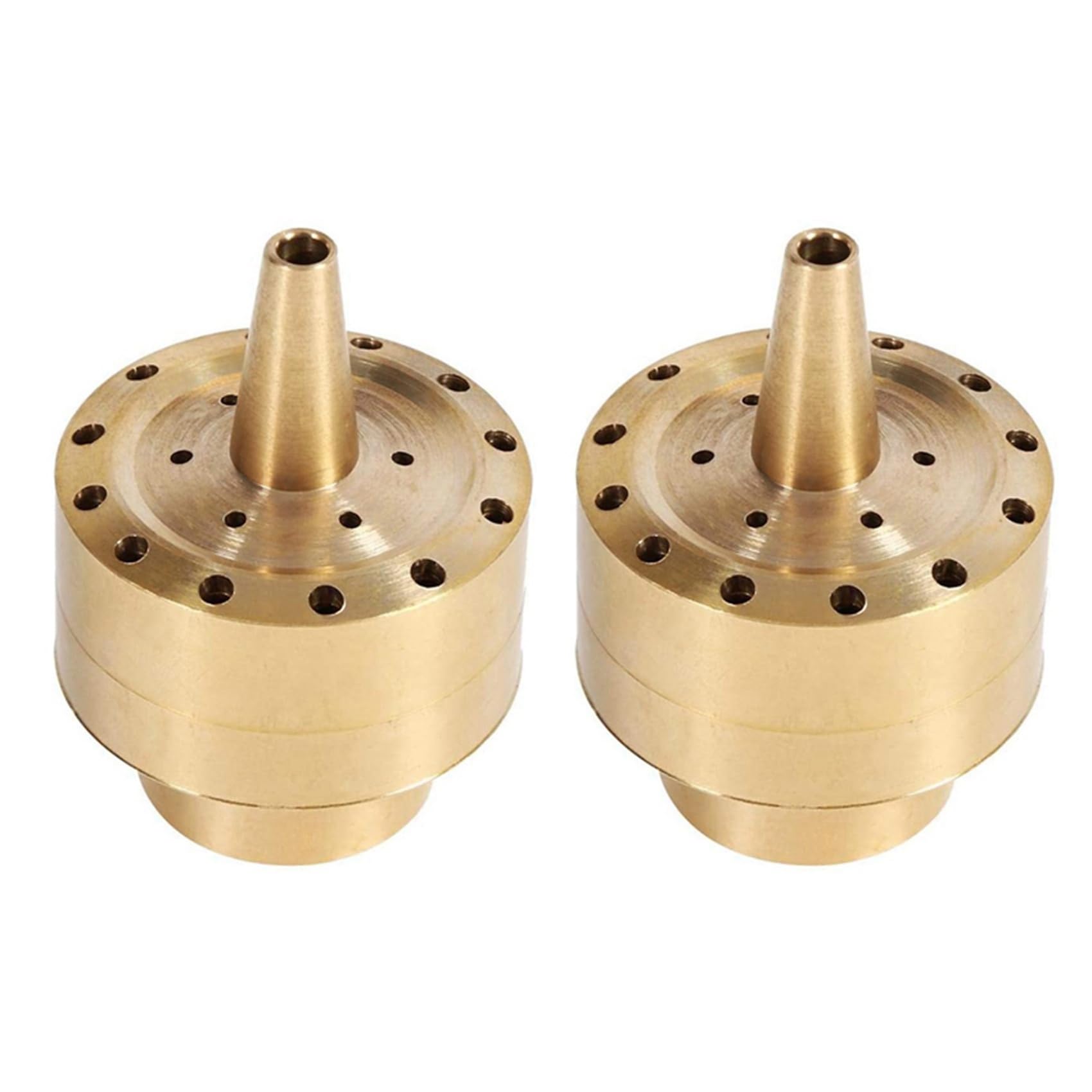 Hndhbfgrt 2X Fountain Nozzle Heads,Brass Column Multi Direction Jet Pond Fountain Water Sprinkler Head Garden(3/4 Inch)