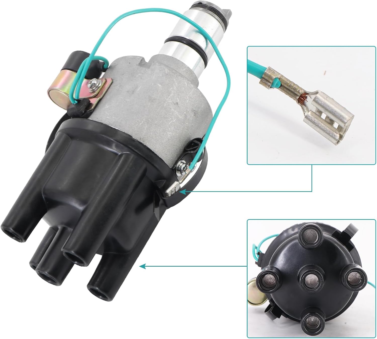 Dokili Ignition Distributor with Cap and Rotor Compatible with Volkswagen Beetle Campmobile Fastback Karmann Ghia Rabbit Scirocco Squareback Super Beetle Thing Transporter & Porsche 356B