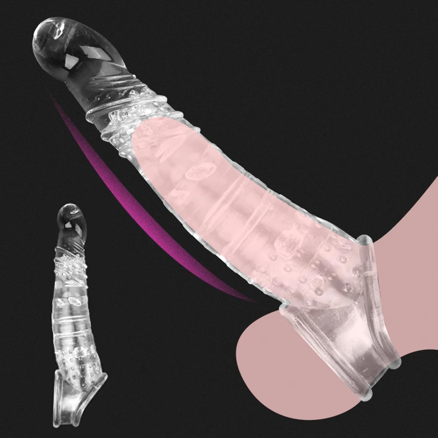 Penis Sleeve Cock Sleeve Sex Toys for Men Transparent Penis Extender Girth Extension Enhancer for Men Realistic Dildos