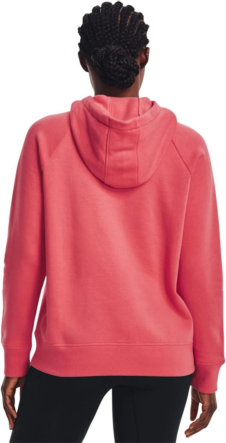 Under Armour - Womens Rival Bl Fill Hoodie Fleece Top, Color Calypso/White (849), Size: X-Large - Image 2