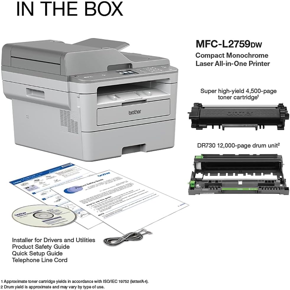 Brother MFC-L2759DW Wireless Black & White All-in-One Laser Printer (012502668879) (MFCL2759DW)