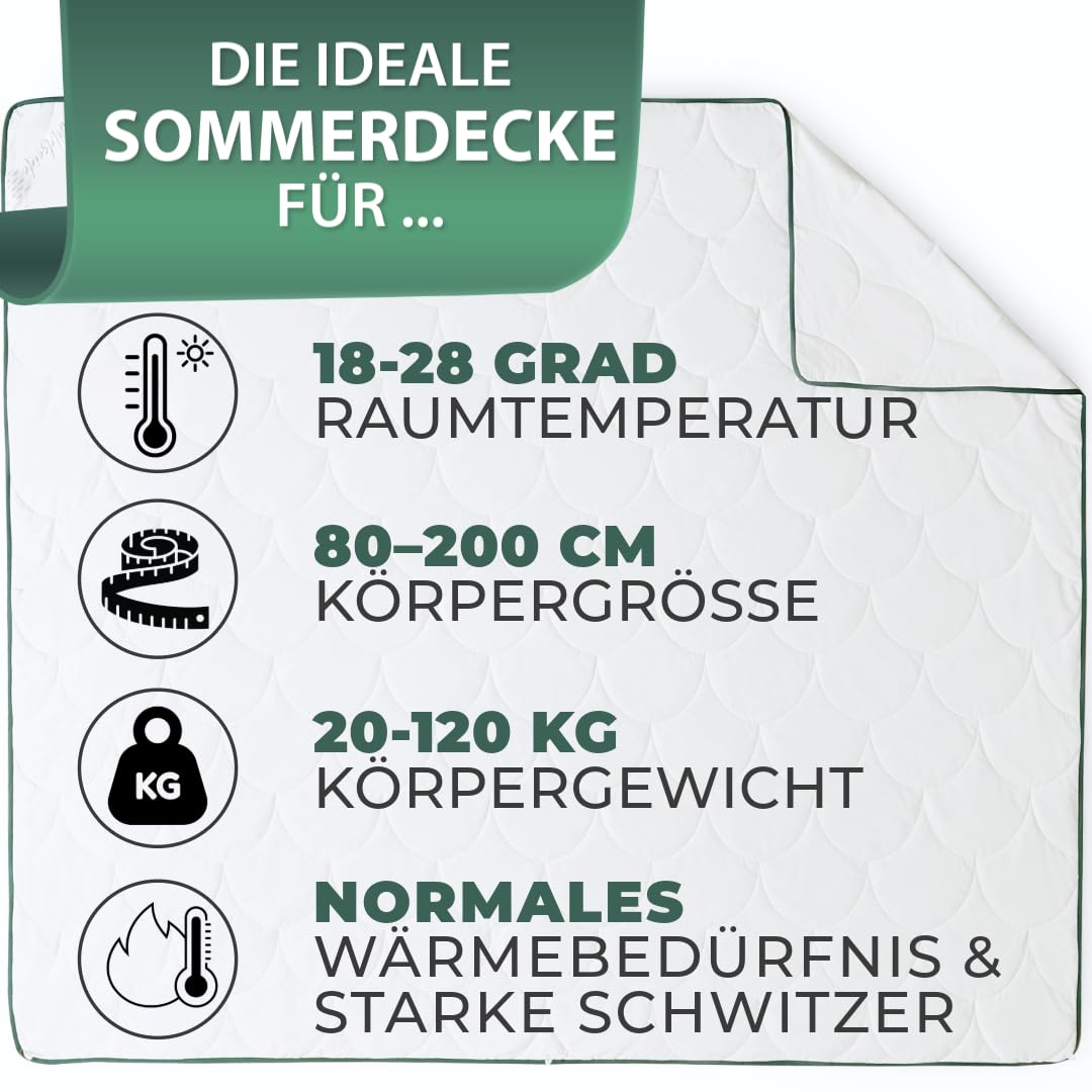 Welldora Sommerdecke 155x220 kühlende Wildseide Oeko-Tex Zert. Allergiker Kühldecke