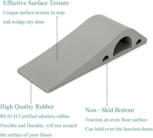 Miniatura 3 de Tope decorativo para puerta con soportes de bonificación, tope de puerta de goma funciona en todas las superficies del suelo, fija la puerta (3