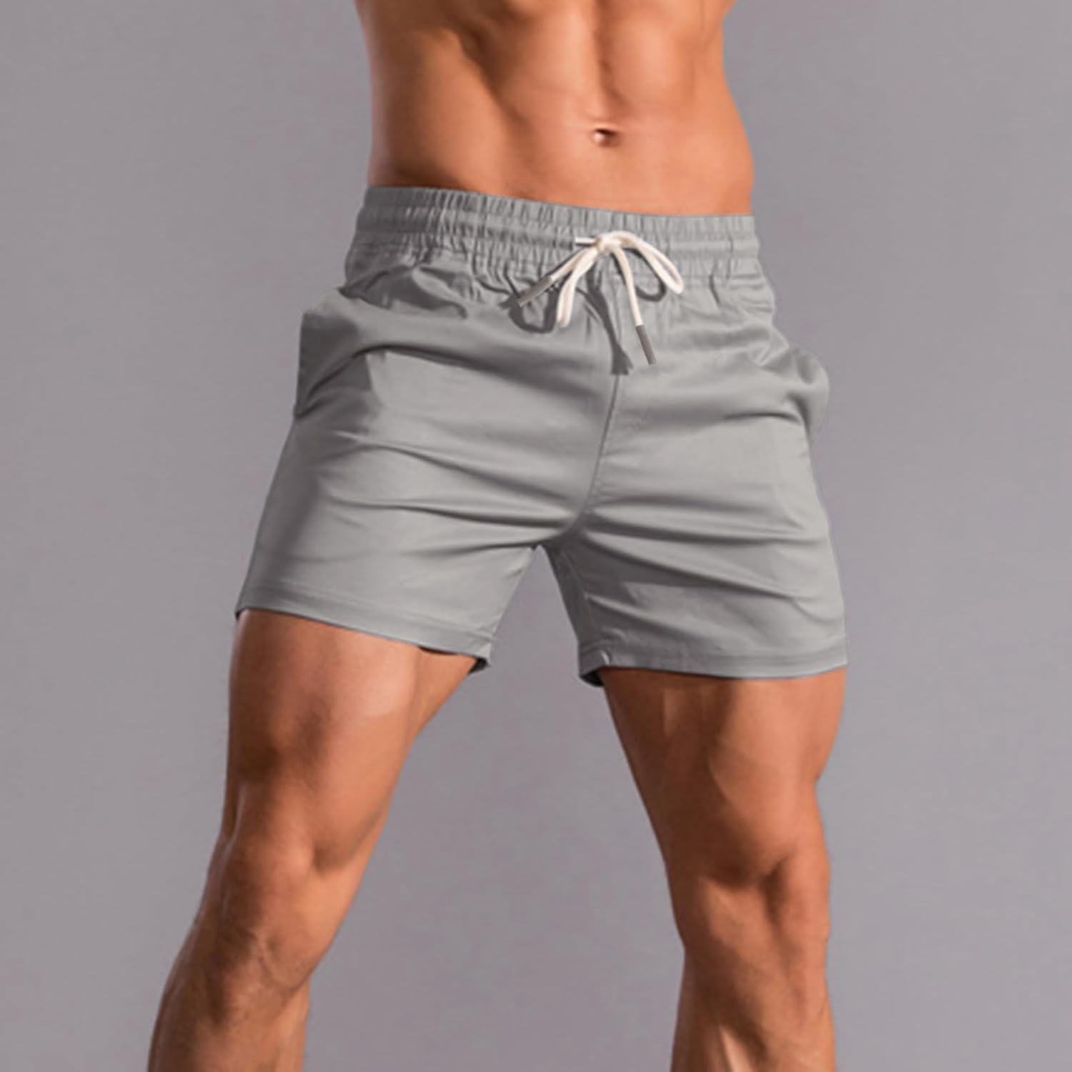 Mens 5" Shorts Cotton Casual Classic Fit Elastic Waist Summer Daily Wear Workout Short - Image 5