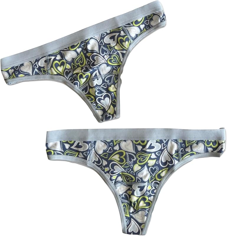American Eagle AERIE Paquete de 2 tangas elásticas de algodón para mujer, talla pequeña, tangas (corazones pastel)