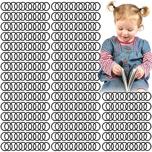 Image of CÉLLOT 360PCS Black Elastic Hair Ties,2cm in Diameter No Crease Finger Rubber Hair Elastics,Small Thin Hair Ponytail Holders Hair Accessories for Women Girls Toddlers Kids