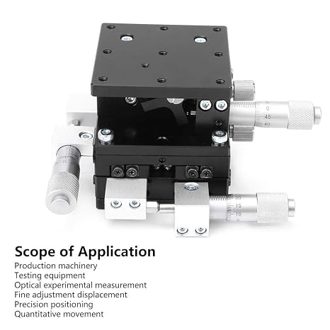Manual Linear Stage, LD60-LM XYZ 3-Axes Manual Linear Stage Trimming Platform Tuning Sliding Table 60 x 60mm
