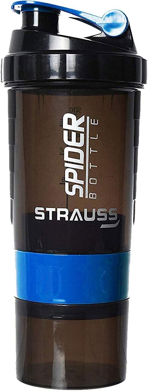 STRAUSS Spider Shaker Bottle 500Ml, (Blue)