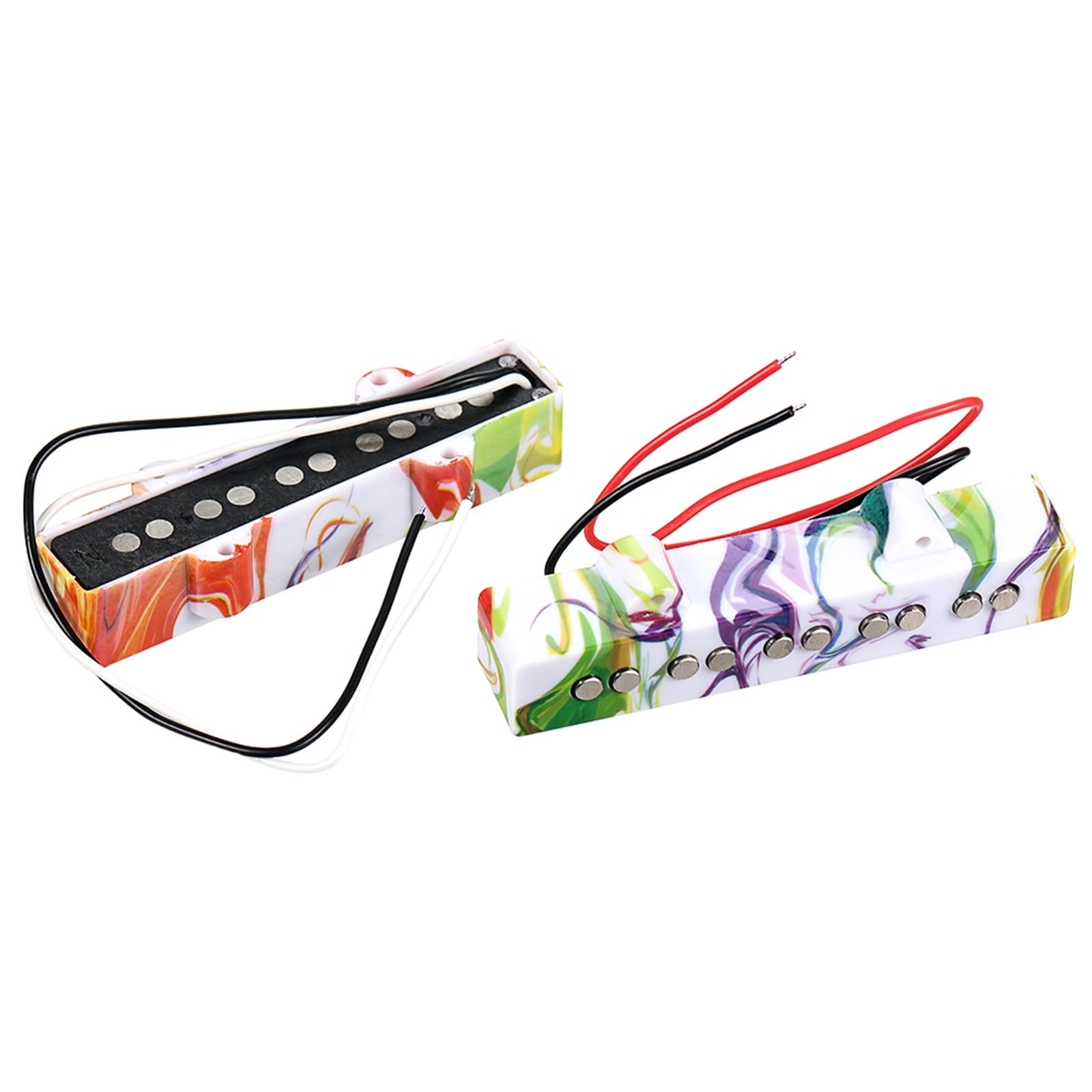 Zestaw zastępczy do 5-strunowej gitary basowej Alnico magnesy woskowe eliminacja doniczek kolorowe pokrowce gitara basowa ulepszenie przetwornika artystyczny design akcesoria do odbioru