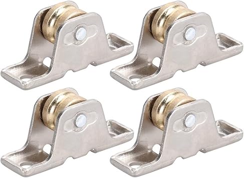 4 Metal Roller Single Bearing Sash Pulley Rod Roller Alloy Curtain Track Wheel for Window Door Shower Color Metallic, Size One