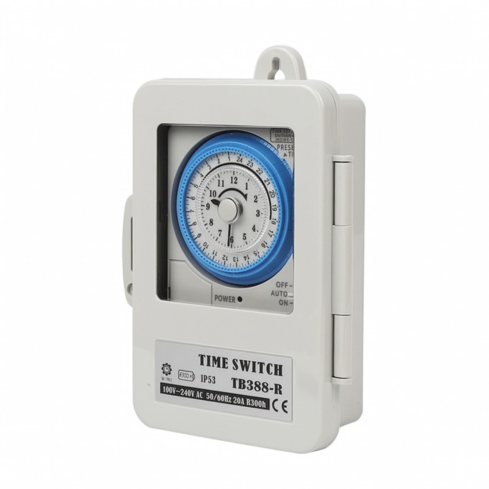 Temporizador Mecánico 24 Horas IP53 Temporizador Mecánico Compacto Programador Horario con Batería Interna para Electricistas