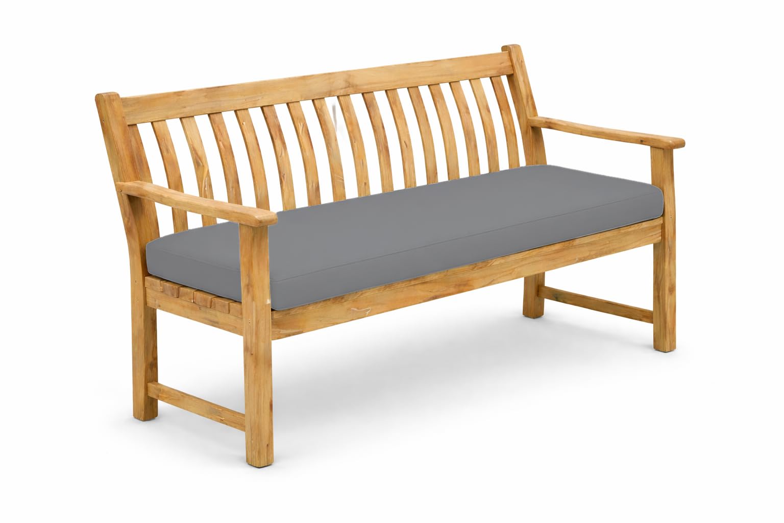 TT ThreadTrade® Waterproof Garden Bench Cushion, Thick Padded Outdoor Seat for 2 & 3 Seater, Durable & Weather Resistant (Grey, 15 × 45 × 2 inch (2 Seater))