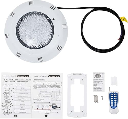 Miniatura 4 de 11.6Inch Pool Lights for Inground Pool, AC12V 45w Color Changing LED Inground Pool Light with Remote, Underwater Swimming Pool Lights w/ 4.9Feet
