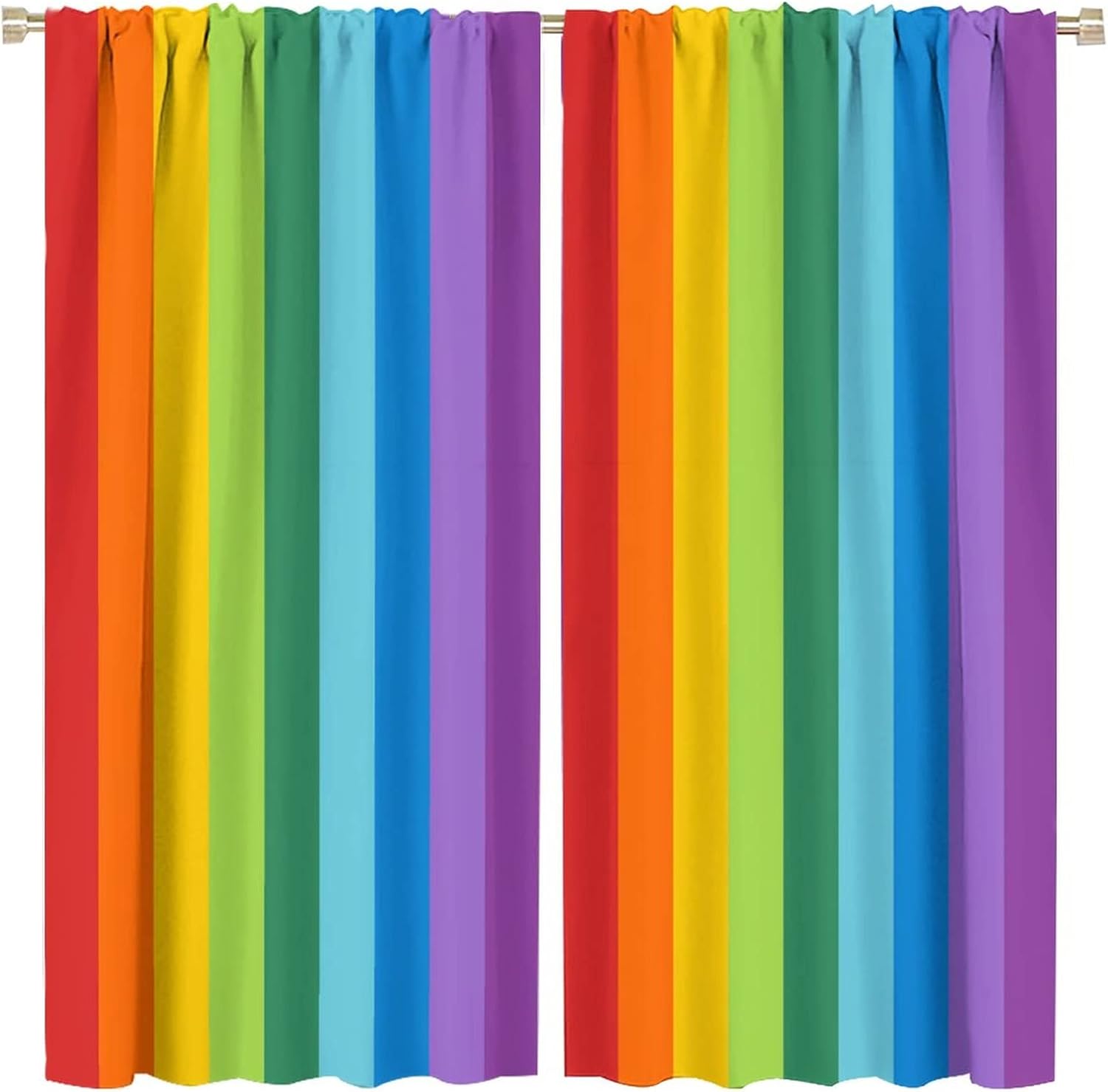 Colored Rainbow Curtains Privacy Protection Curtain Rainbow Bedroom Living Room Decoration Blackout Curtain W42 * L45 Inch