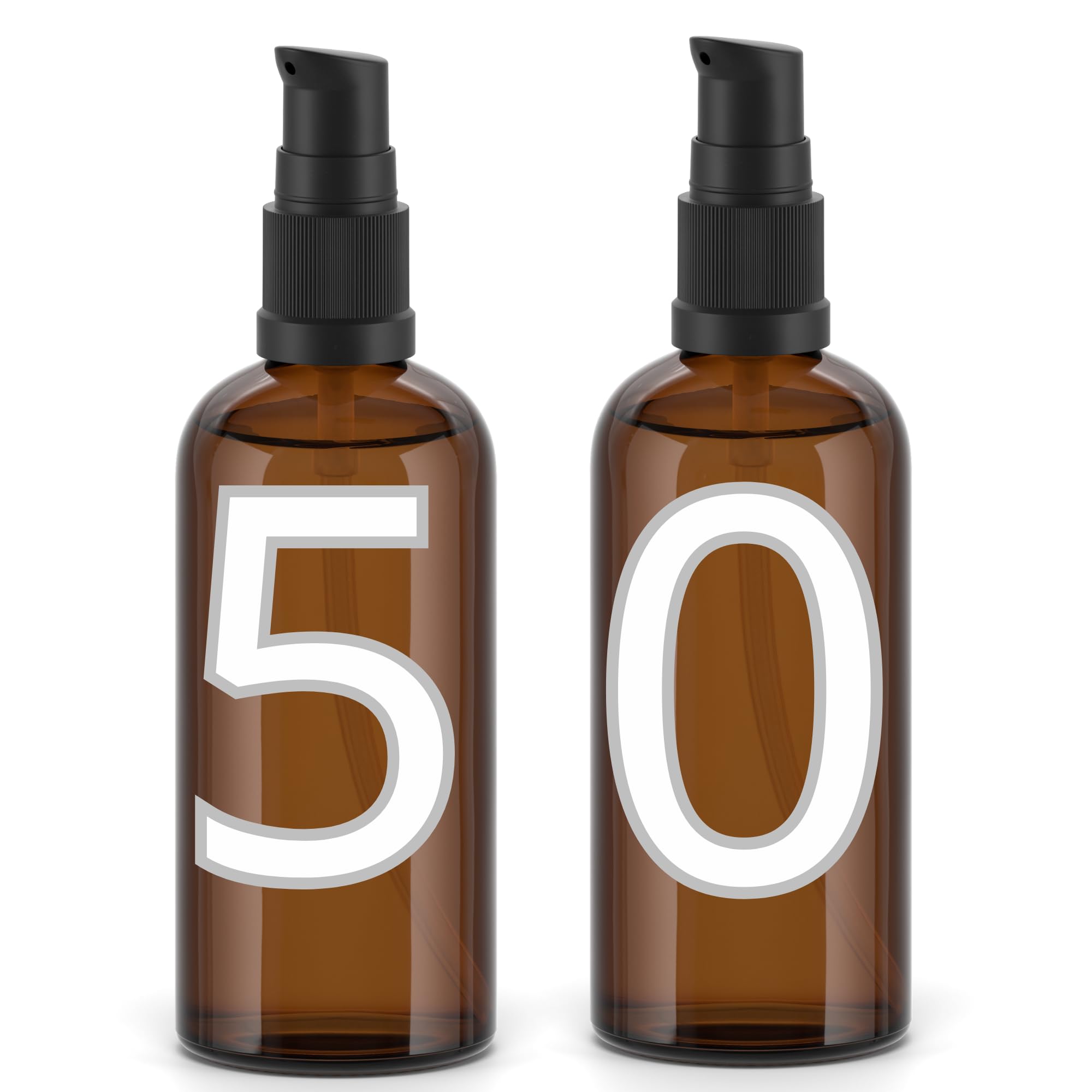 Packung mit 100 Glasflaschen, 100 ml, mit Serumverschluss, leere Flaschen für Naturkosmetik, ätherische Öle, Aromatherapie, Labor, Reisen (Serum, 50 Stück)