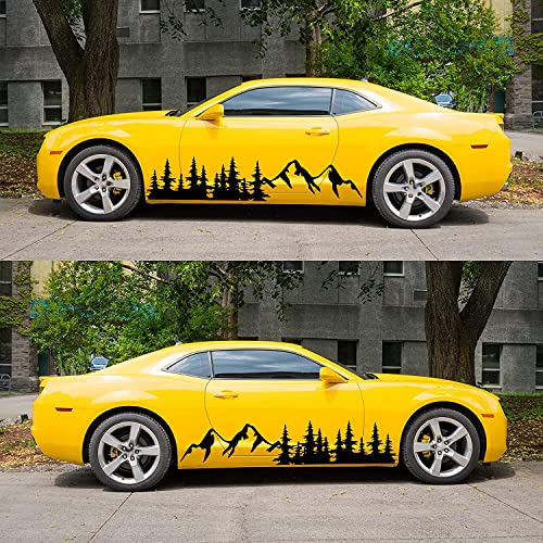 Fochutech Mountain Car Decals Large, Tree Forest Graphics Car Stickers For Men, Big Vinyl Stickers For Car Side Body, Auto Car Stickers Decals For Truck Racing Suv Pickup Rv Van (Black) #TOP5