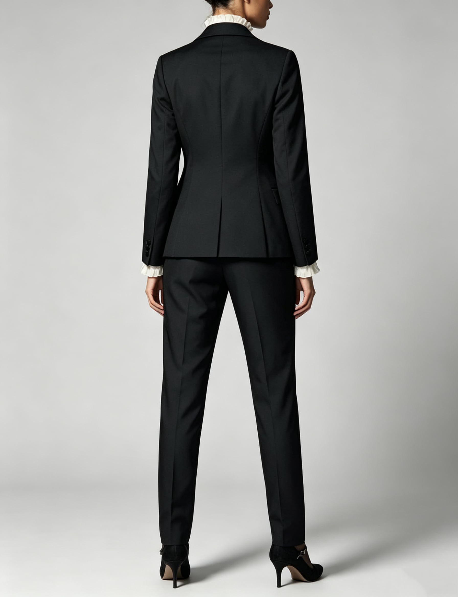 Ulnomio Damen Dreiteiliger Anzug Einreihig Knopf Business Arbeit Büro Dame Jacke Weste Hose Set