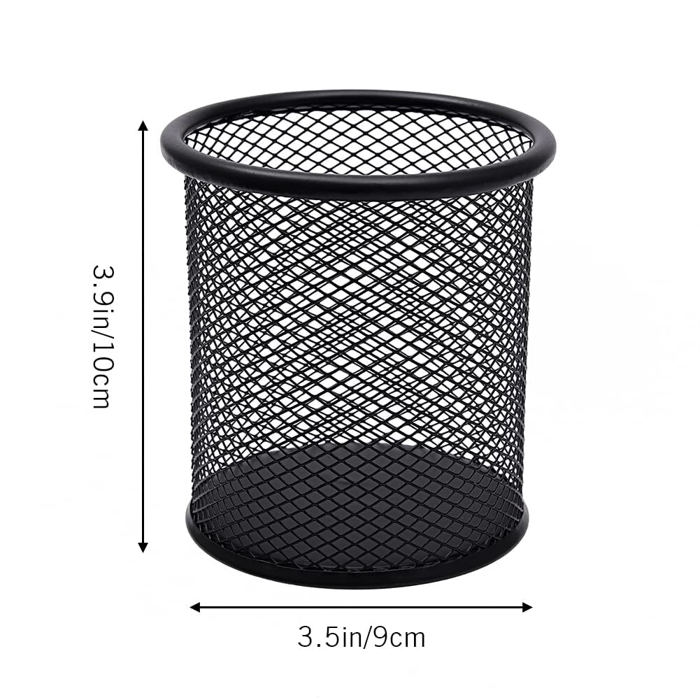 DARUITE Pen Holder, 8PCS Round Metal Mesh Pen Pots for Desk Multifunctional Pencil Pot - Image 2