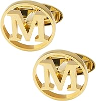 GWD Personalized Initial Cufflinks for Men - Classic Engraved A-Z Alphabet Cuff Links for Wedding Tuxedo Shirts & Gifts
