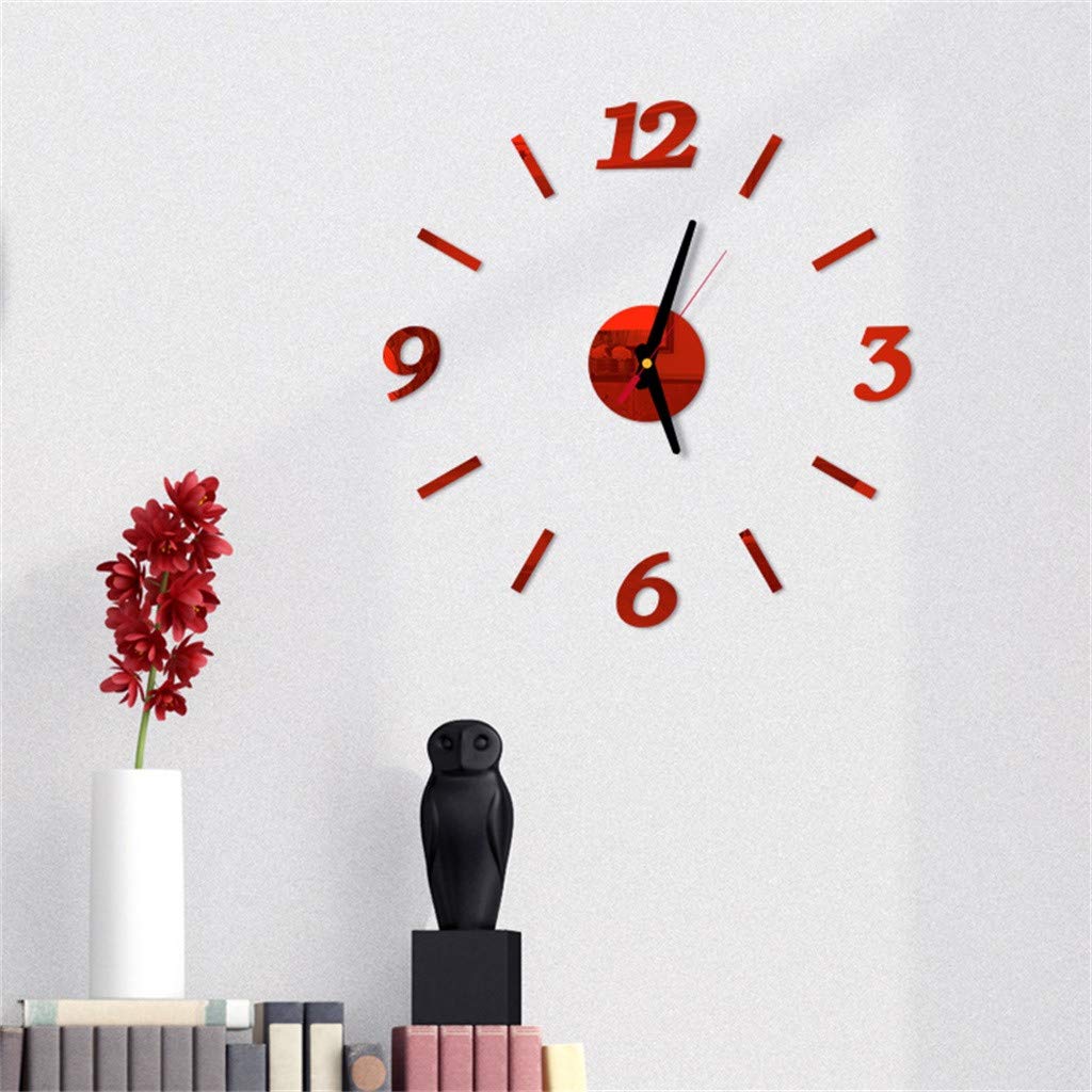 Kashyk Orologio Da Parete 3D Fai Da Te A Forma Di Tazza Di Caffè – Adesivo Acrilico Rimovibile 21x13cm, Per Soggiorno E Cameretta, Batteria AA - 4