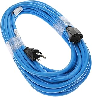Cable Central LLC (5 Pack) 50Ft 14/3 SJTW Blue Power Extension Cord, Black Plug - 50 Feet