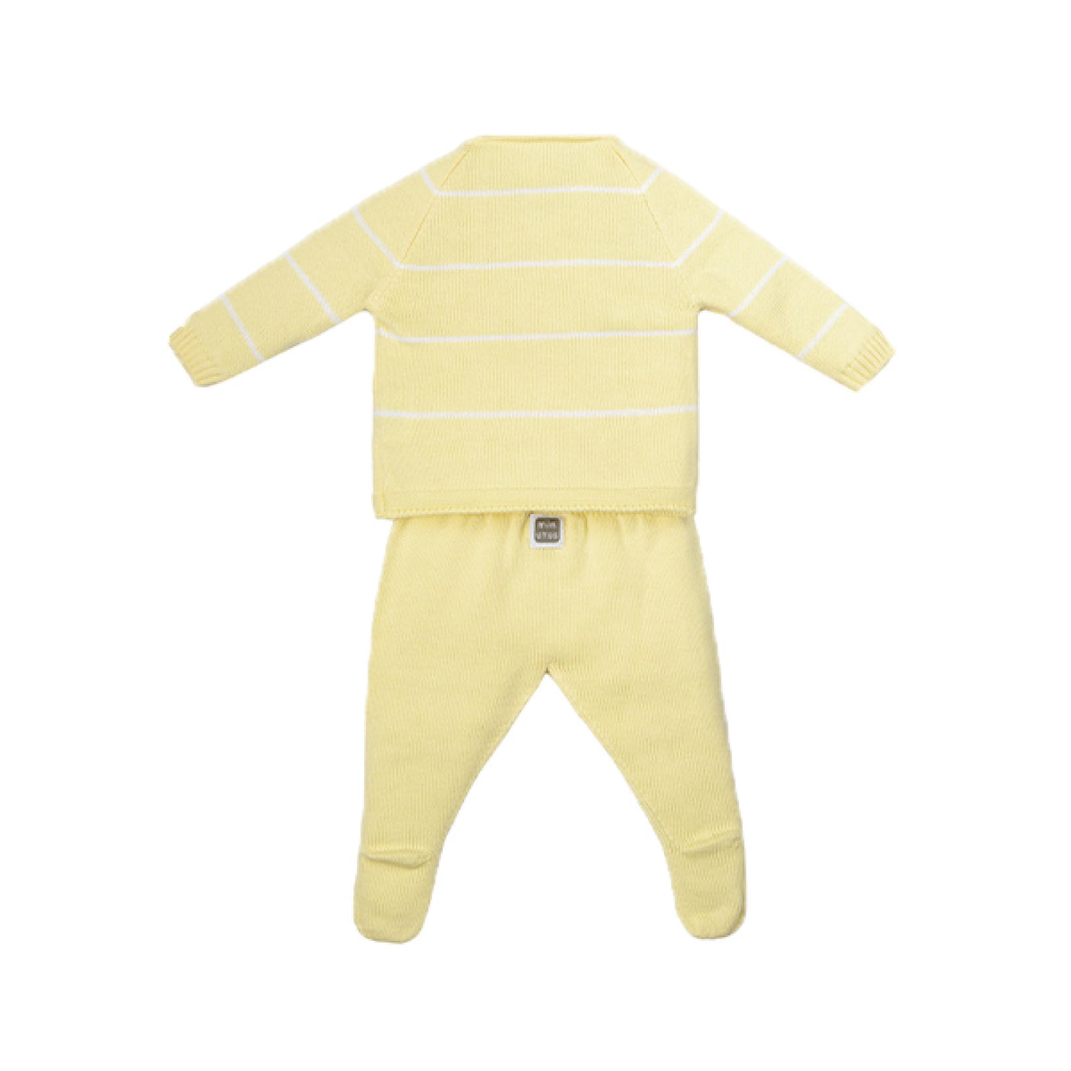 MINUTUS Conjunto Bebé Nicky, Primera Puesta, Ropa Recién Nacido, Jersey y Polaina 100% Algodón, 2 Piezas