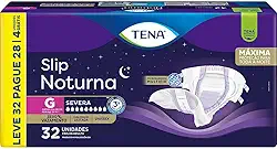 Tena Slip Noturna, Fralda Geriátrica para Incontinência Urinária, G - Leve 32 Pague 28 unidades