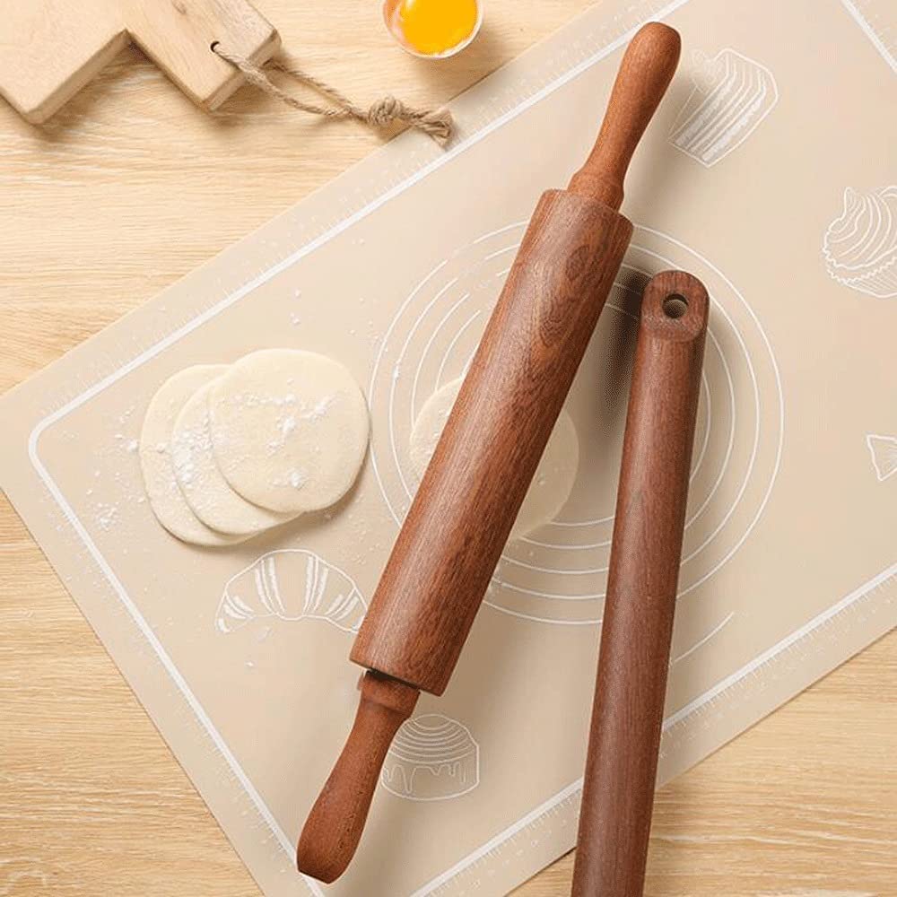 Nudelhölzer zum Backen, Nudelrolle für Knödelverpackung, Nudelholz zum Backen im Haushalt, Nudelholz zum Ausrollen aus ganzem Holz (Größe: B) (A)