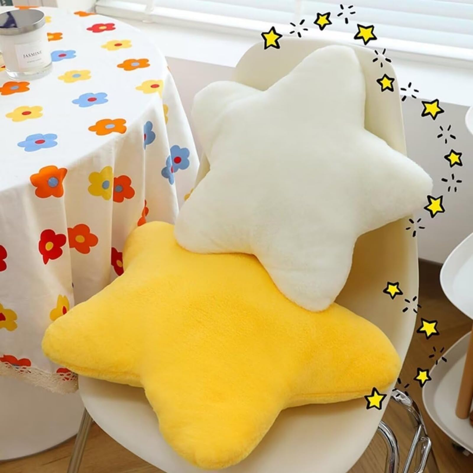 Cojín infantil con forma de estrella, suave y esponjoso, cojín decorativo para sofá, cojín de peluche en forma de estrella, cojín decorativo para habitación de los niños, dormitorio